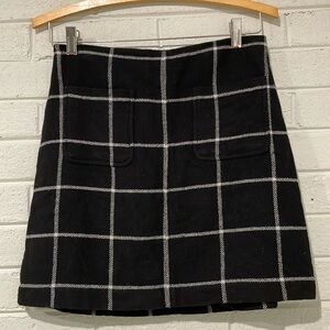 Madewell black and white wool skirt